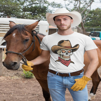 Niedlicher Cowboy-Schädel - Herzaugen T-Shirt
