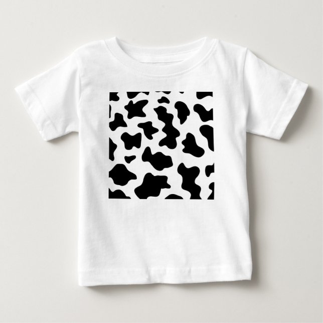 niedlicher Cowboy Schwarz-Weiß-Kuh-Druck Baby T-shirt (Vorderseite)