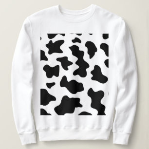niedlicher Cowboy Schwarz-Weiß-Kuh-Druck Sweatshirt