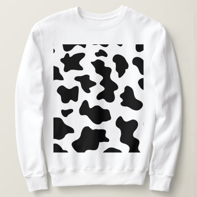 niedlicher Cowboy Schwarz-Weiß-Kuh-Druck Sweatshirt (Design vorne)
