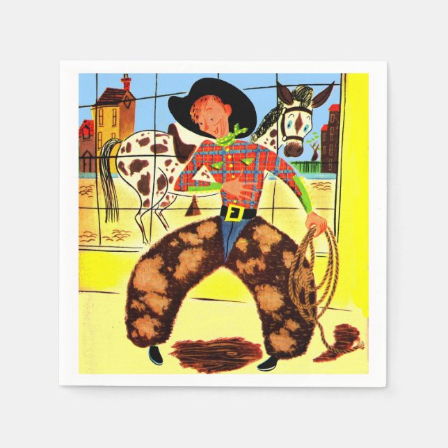 niedlicher Cowboy Serviette (Vorderseite)