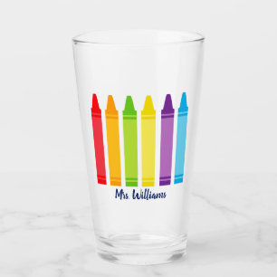 Niedlicher Crayon Custom Elementary School Lehrer Glas