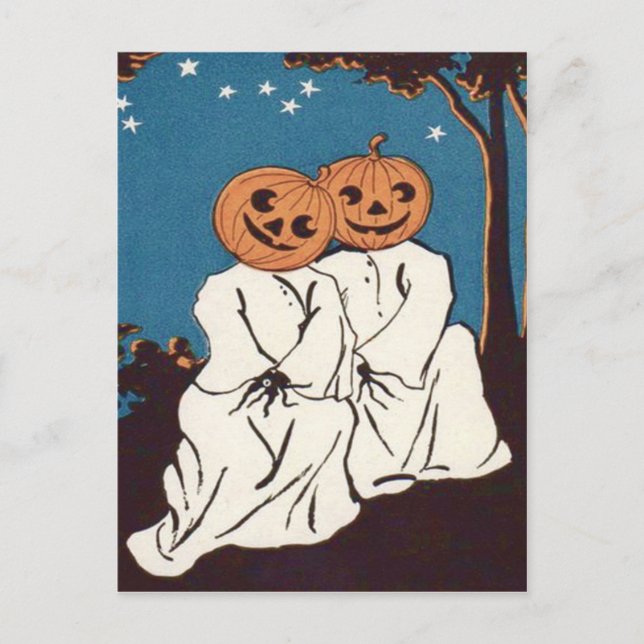 Niedlicher Cuddle Pumpkin Jack O' Lantern Ghost Postkarte (Vorderseite)