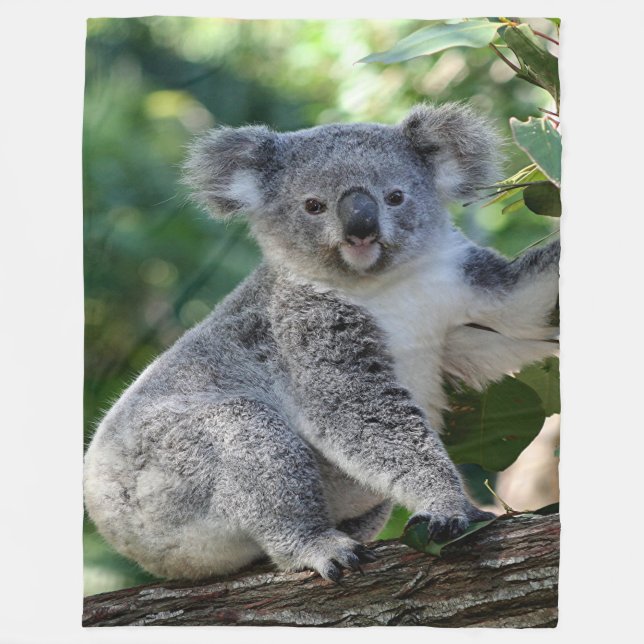 Niedlicher cuddly australischer Koala (vertikal) Fleecedecke (Vorderseite)