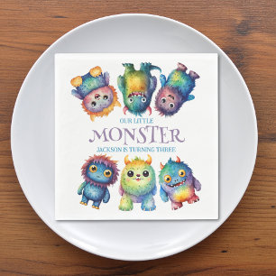 Niedlicher Cudful Kleine Monster Kindergeburtstag Serviette