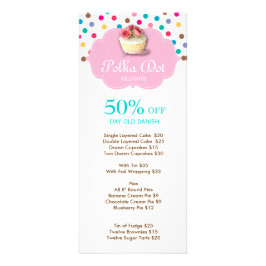 Niedlicher Cupcake Bäckerei Polka Dot 4 Werbekarte