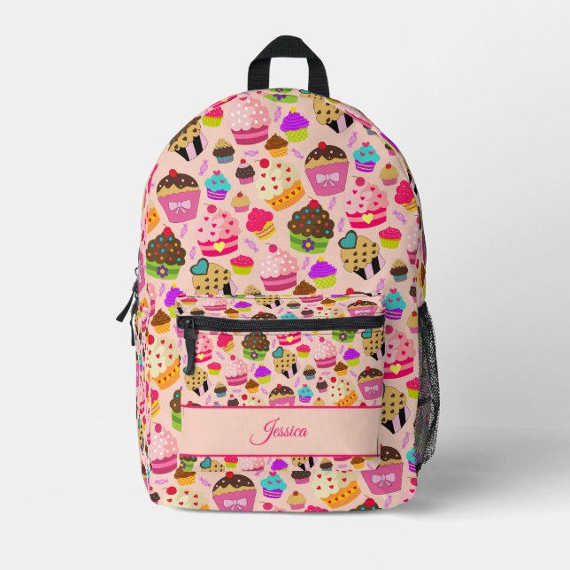 Niedlicher Cupcake Cake Personalisiert Bedruckter Rucksack (Vorderseite)