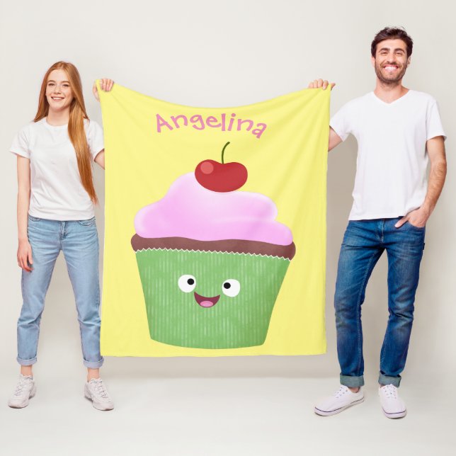 Niedlicher Cupcake Cartoon Fleecedecke (Beispiel)
