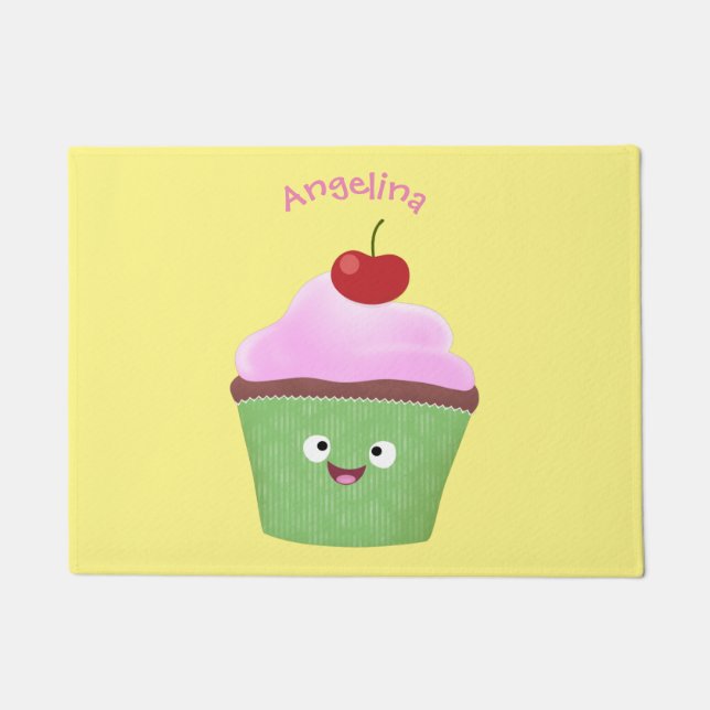 Niedlicher Cupcake Cartoon Fußmatte (Vorderseite)