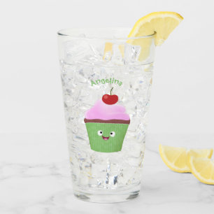 Niedlicher Cupcake Cartoon Glas