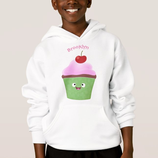 Niedlicher Cupcake Cartoon Hoodie (Vorderseite)
