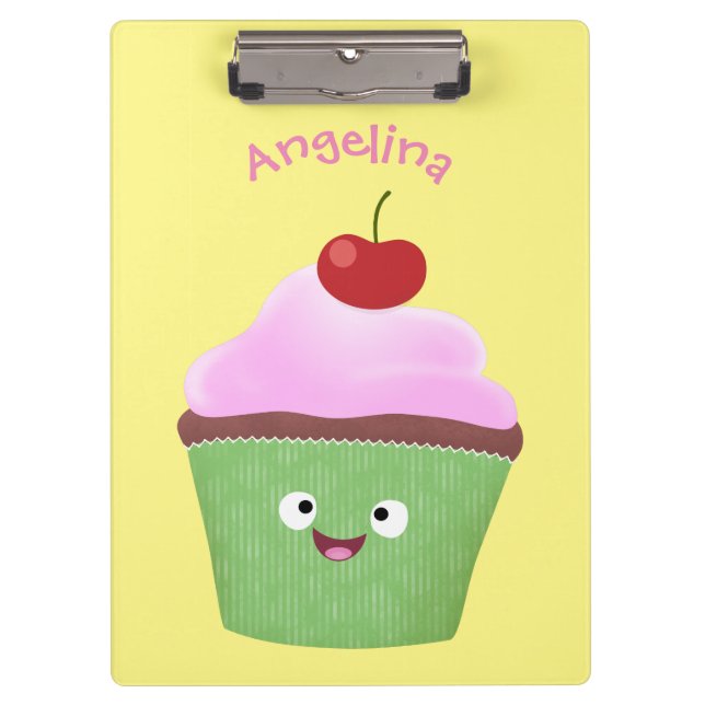 Niedlicher Cupcake Cartoon Klemmbrett (Vorderseite)