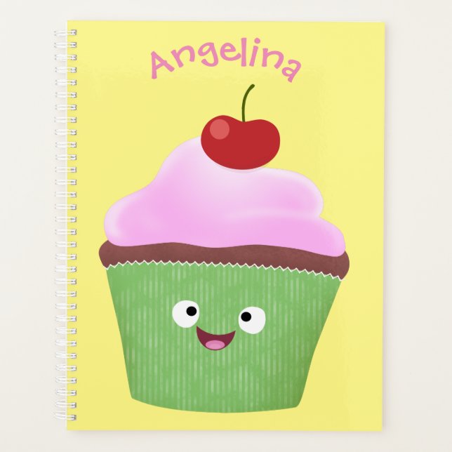 Niedlicher Cupcake Cartoon Planer (Vorderseite)