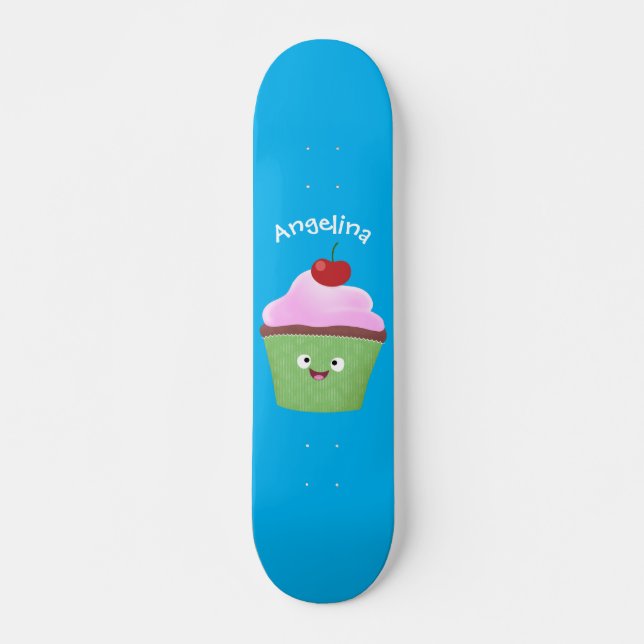 Niedlicher Cupcake Cartoon Skateboard (Vorne)