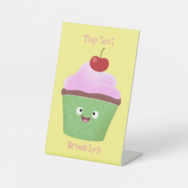 Niedlicher Cupcake Cartoon Sockelschild (Vorderseite)