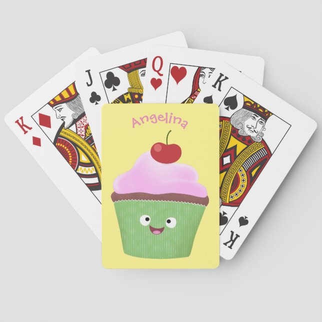 Niedlicher Cupcake Cartoon Spielkarten (Rückseite)