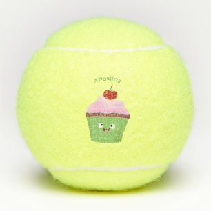 Niedlicher Cupcake Cartoon Tennisbälle
