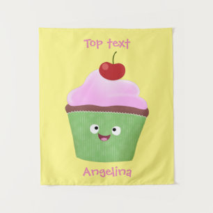 Niedlicher Cupcake Cartoon Wandteppich