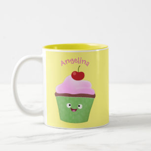 Niedlicher Cupcake Cartoon Zweifarbige Tasse