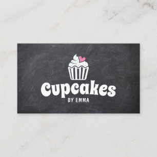 Niedlicher Cupcake Pink Hefe Zuhause Bäckerei Chal Visitenkarte