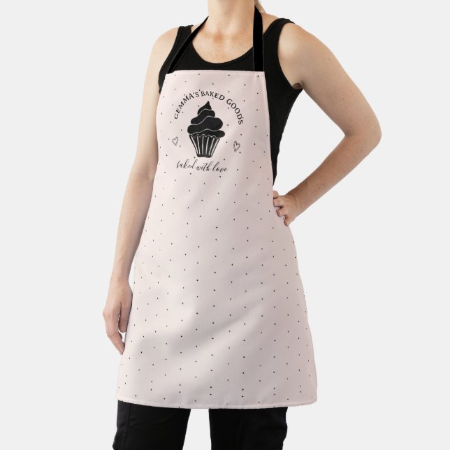 Niedlicher Cupcake rosa Schwarz, gebacken mit Lieb Schürze (InSitu)