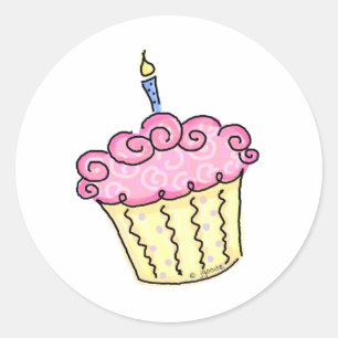 Niedlicher Cupcake Runder Aufkleber