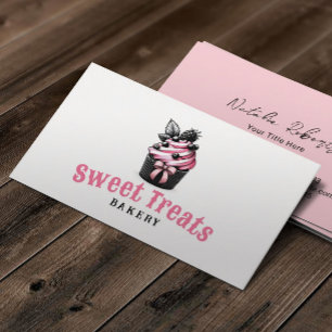 Niedlicher Cupcake Süßigkeiten Leckereien Bäckerei Visitenkarte
