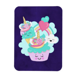 Niedlicher Cupcake und Happy Ice Creme Magnet
