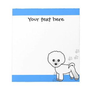 Niedlicher Custom Bichon Frise Cartoon - Pawprint  Notizblock