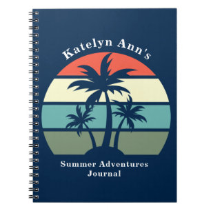 Niedlicher Custom Summer Beach Urlaub Blue Palm Tr Notizblock