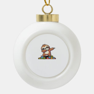 Niedlicher Dabbing Faultier Autismus Bewusstsein A Keramik Kugel-Ornament