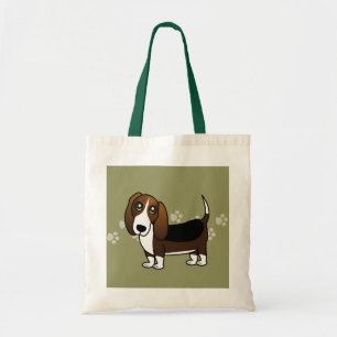 Niedlicher Dachshund-Jagdhund-Cartoon - Brown wei Tragetasche