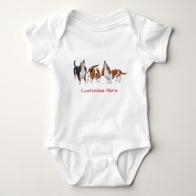 Niedlicher Dachshund-Jagdhund-Hundebaby-Einteiler Baby Strampler (Vorderseite)