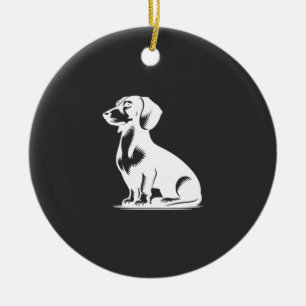 Niedlicher Dachshund stilvoller kleiner Jagdhund Keramik Ornament