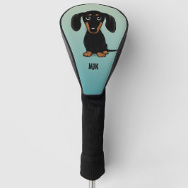 Niedlicher Dackel für Schwarz und Tan Dackel Golf Headcover