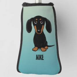 Niedlicher Dackel für Schwarz und Tan Dackel Golf Headcover