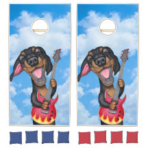 Niedlicher Dackel-Gitarrist