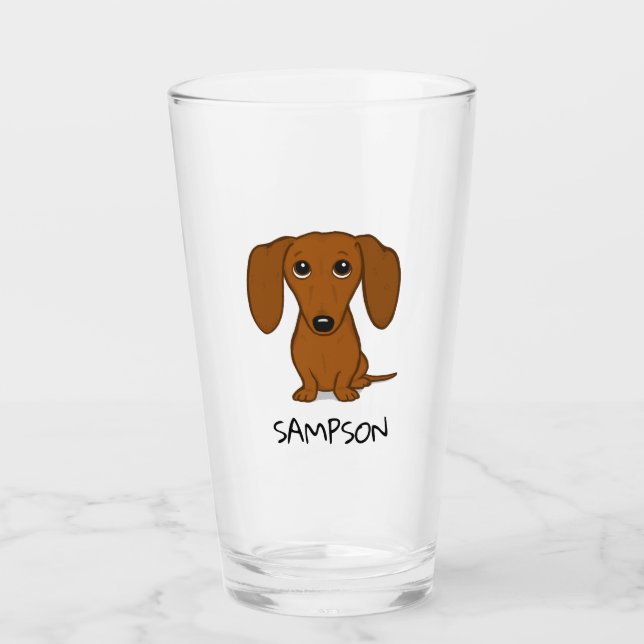 Niedlicher Dackel-HundeCartoon der Dackel-| Glas (Vorderseite)