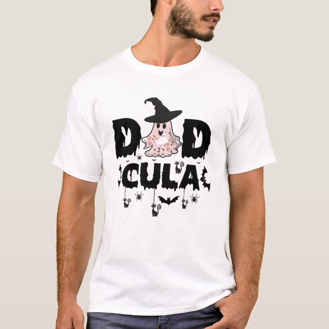 Niedlicher Dadcula lustige beängstigende Halbkuver T-Shirt (Vorderseite)