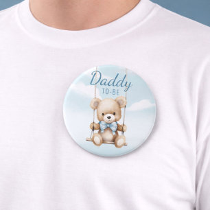 Niedlicher Daddy to be Teddy Bear Baby Shootknopf Button