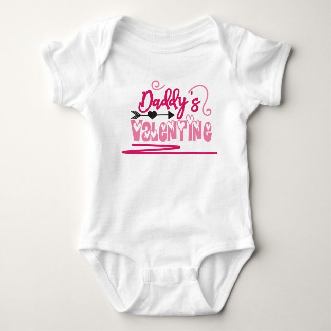 Niedlicher Daddy's Valentine New Baby Valentinstag Baby Strampler (Vorderseite)