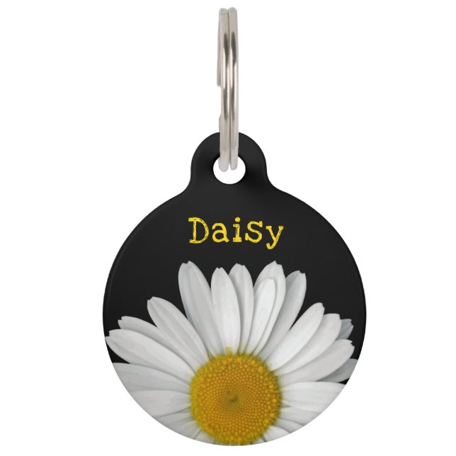 Niedlicher Daisy-Blume Haustiermarke (Vorderseite)