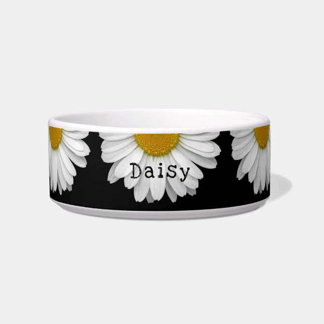 Niedlicher Daisy-Blume Name Hundekatze Haustier Napf (Vorderseite)