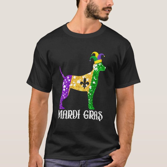 Niedlicher Dalmatiner Dog Lover Mardi Gras Party J T-Shirt (Vorderseite)