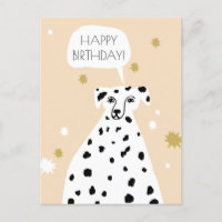 Niedlicher Dalmatiner Hund Abstrakt Happy Birthday