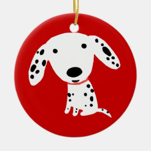 Niedlicher Dalmatiner Welpe Hund Weihnachtsfeierta Keramikornament