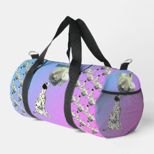 Niedlicher Dalmatiner Welpe Rose Tier Personalisie Duffle Bag