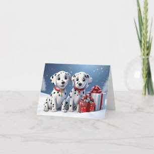 Niedlicher Dalmatiner Welpe-Xmas-Karte Dankeskarte