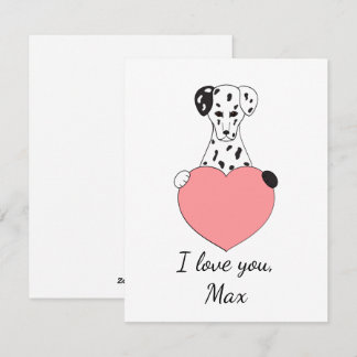 Niedlicher dalmatinischer Liebe Valentine Feiertagskarte