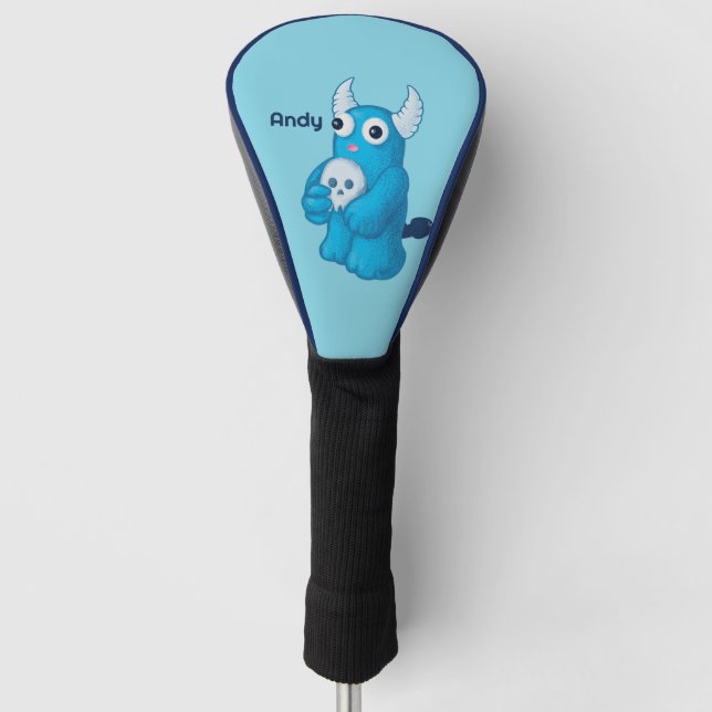 Niedlicher Dämon mit Schädel Golf Headcover (Vorderseite)
